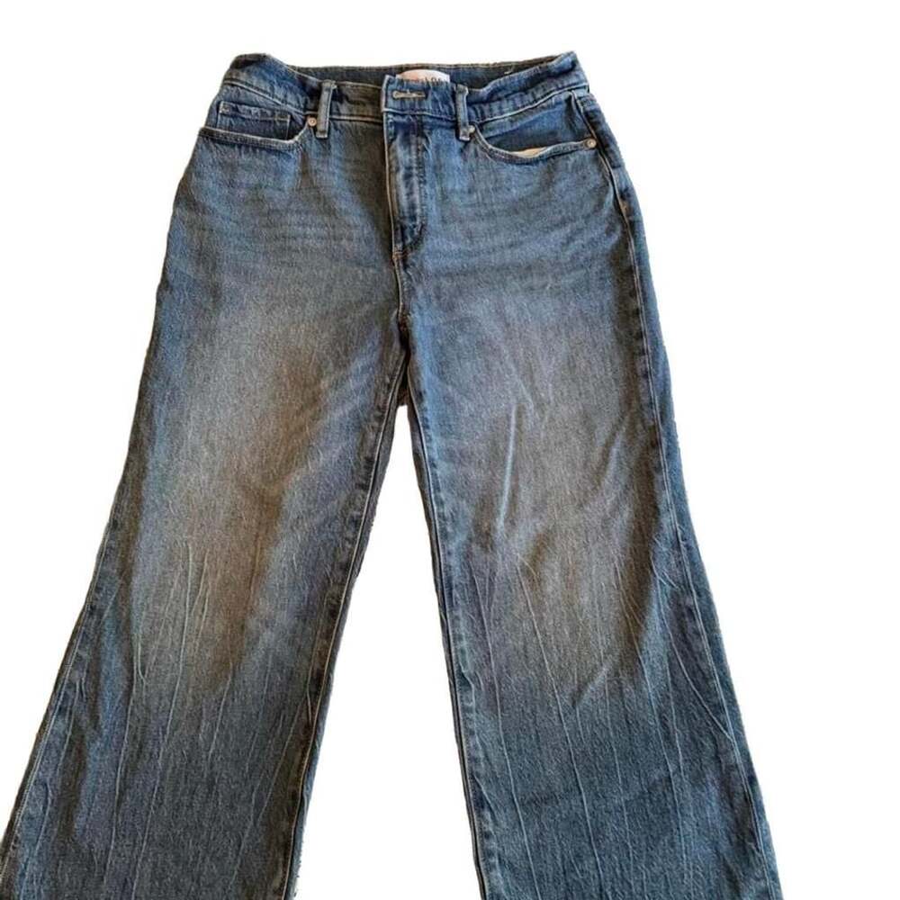 Loft Wide Leg Flare Jeans Raw Hem Size 27/4